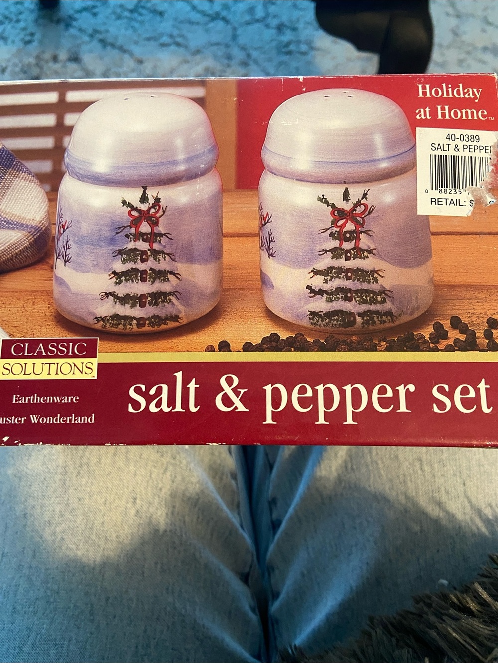 Classic Solutions Holiday at Home Snowy Tree Salt & Pepper Set - White & Purple